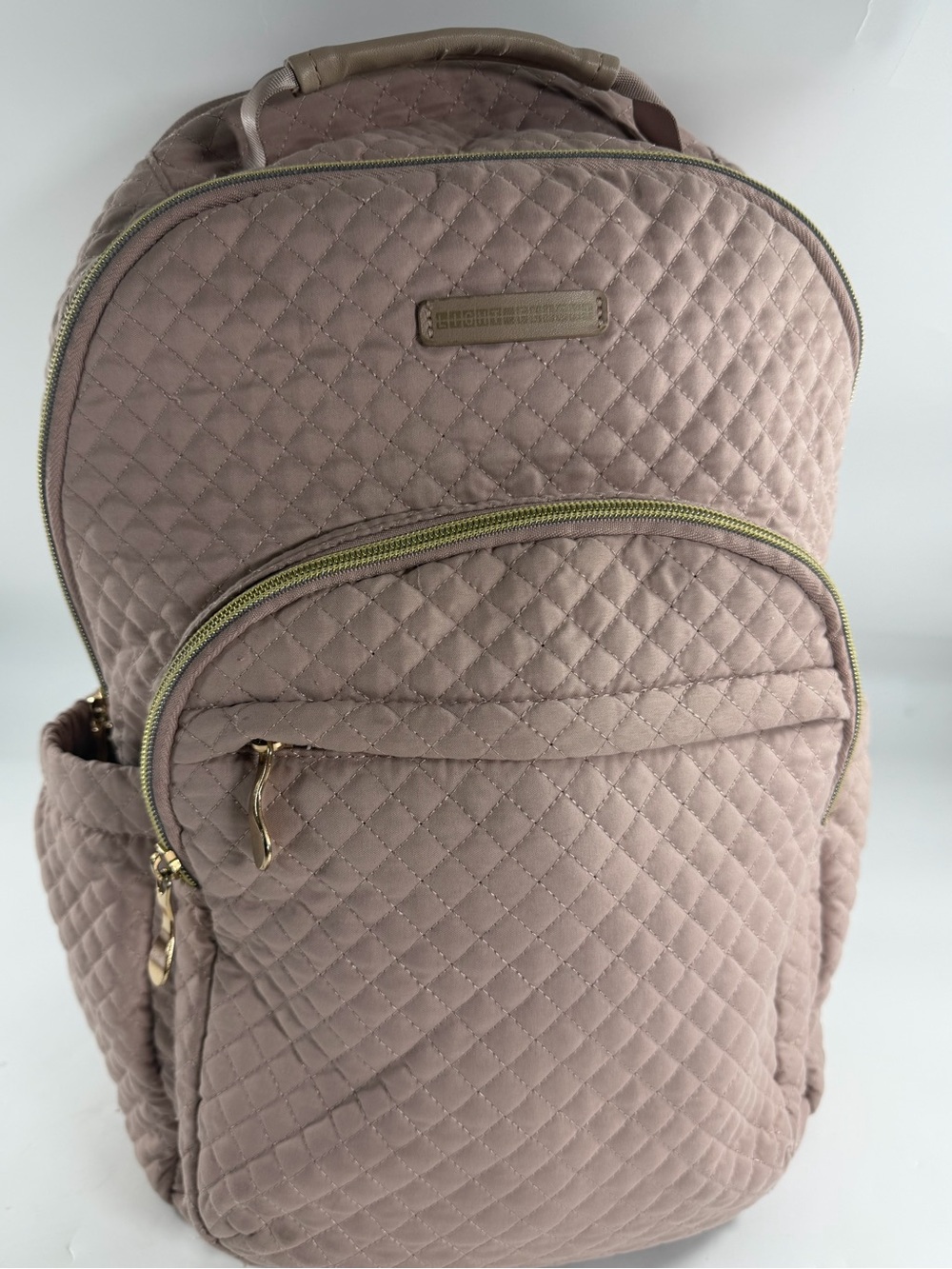 Light Flight Quilted Laptop Backpack Mauve Travel Work School Diaper Bag